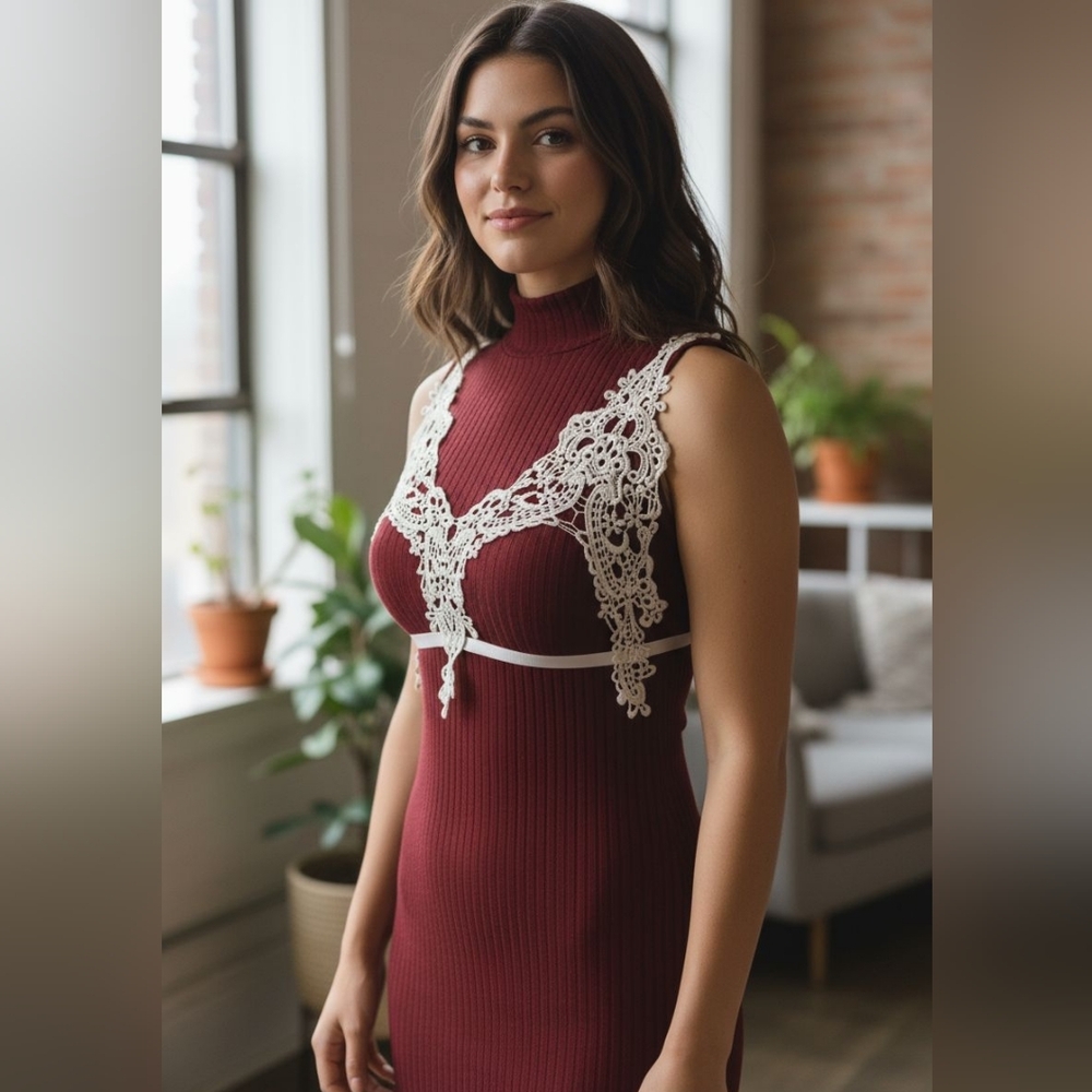Romantic Lace Detail Ribbed Top – Vintage Cottagecore Aesthetic | Designer Inspi